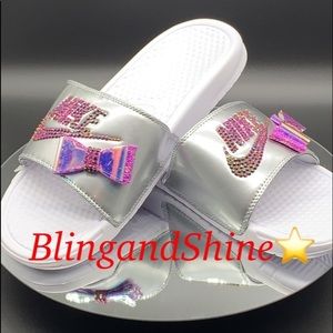 Customized bling Nike Slides